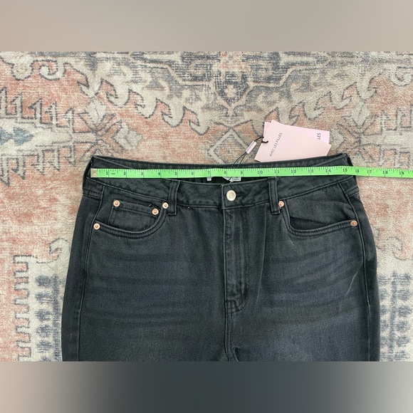 Avec Les Filles NWT Black Classic Ankle Distressed Straight Leg Jeans Women 30 - Picture 4 of 6